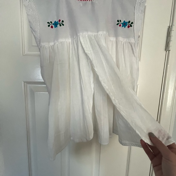 Small White Boho Erica Maree Embroidered Top - Picture 4 of 5